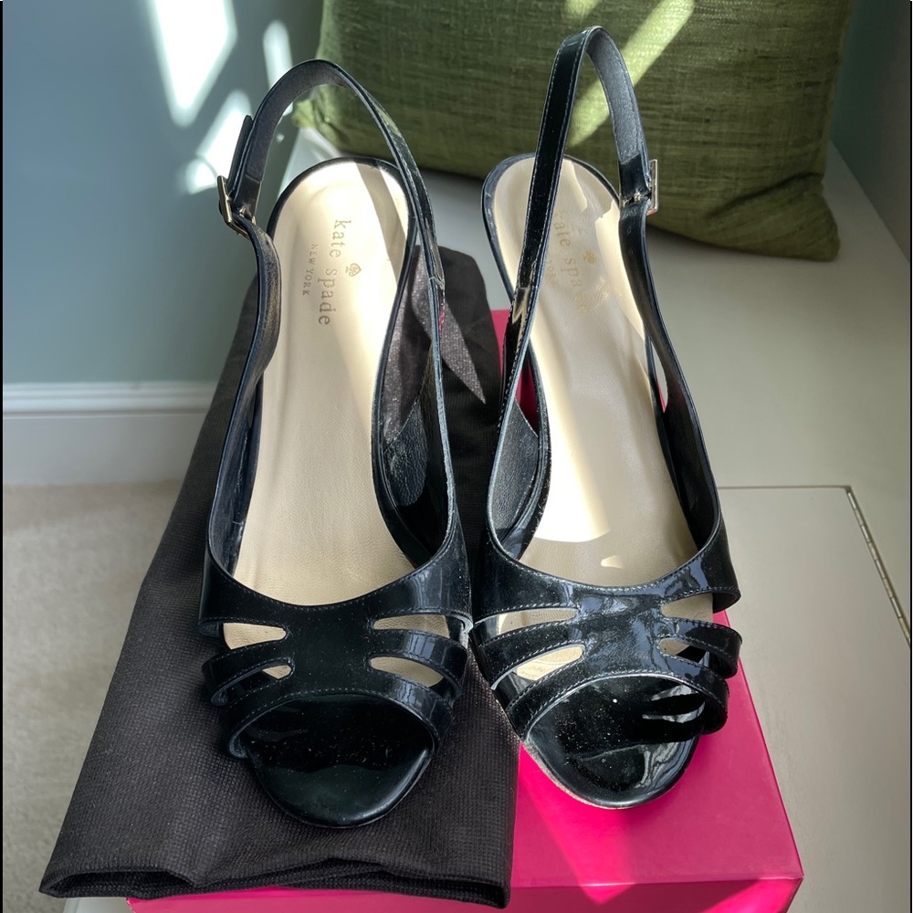 Kate Spade Black Patent Leather Heels Size 6